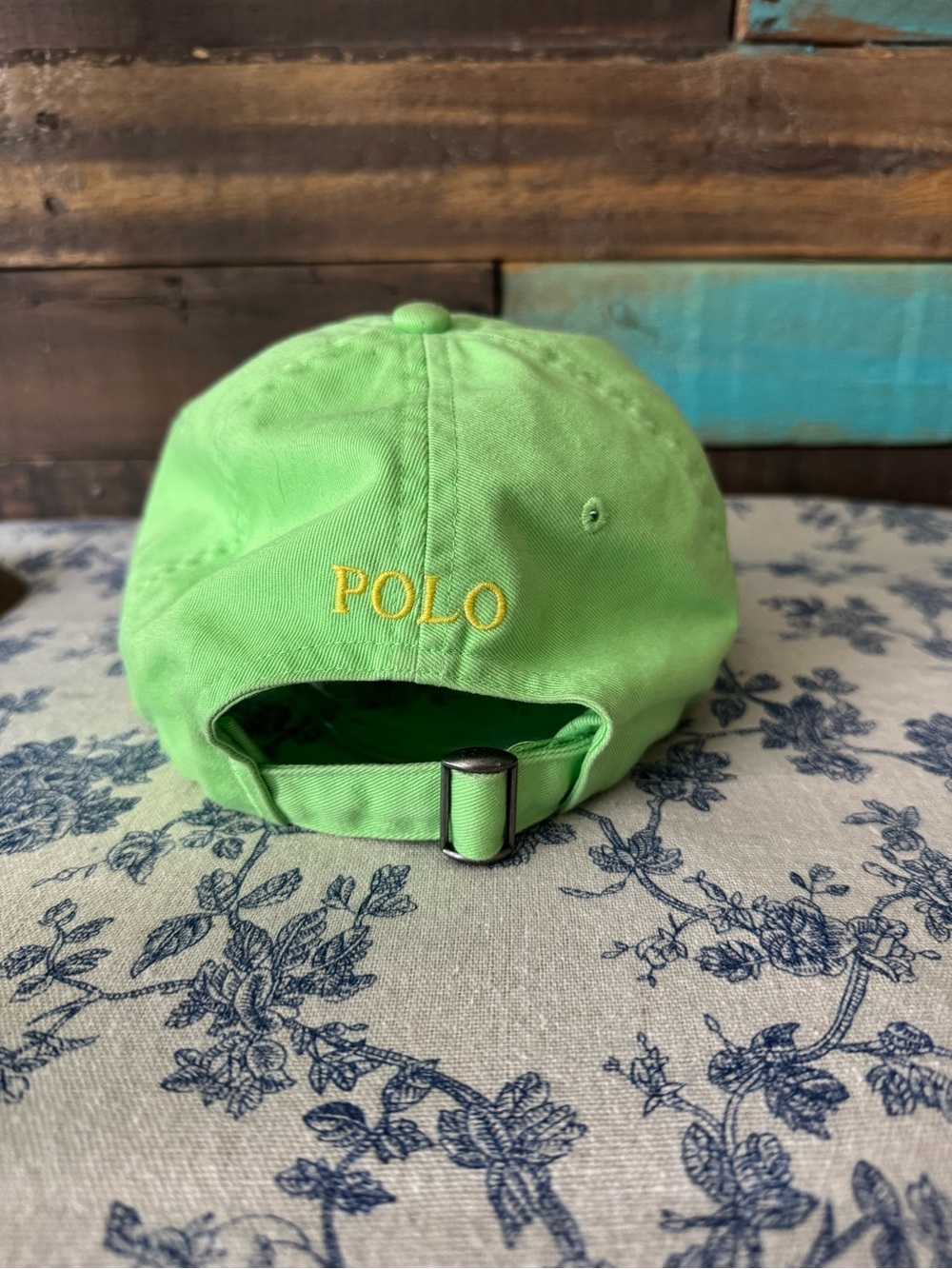 Polo Ralph Lauren Iconic Cotton Chino Baseball Cap Lime Green Yellow Pony OS - Picture 4 of 5